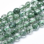 Natural Green Quartz Beads Strands, Faceted, Round