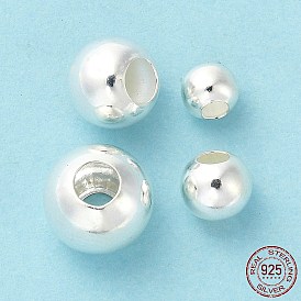925 Sterling Silver Beads, Round