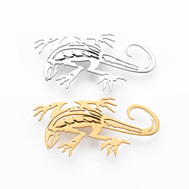 Lizard Brooch, 201 Stainless Steel Animal Lapel Pin for Backpack Clothes, Nickel Free & Lead Free