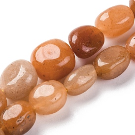 Natural Red Aventurine Beads Strands, Nuggets, Tumbled Stone