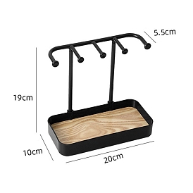 Вешалка для хранения ювелирных изделий pp, полка для ювелирных изделий с деревянным подносом, для сережек, Кольца, , хранение браслетов