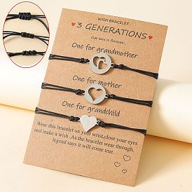 Stainless Steel Handmade Braided Heart-shaped Hollow Bracelet for Mother's Day