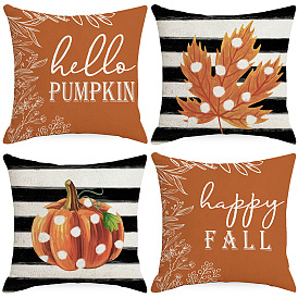 Thanksgiving Pumpkin Linen Pillowcase Holiday Home Fabric Sofa Cushion Bedroom Cushion