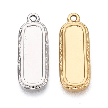 304 Настройки кабошон из нержавеющей стали кулон, прямоугольные