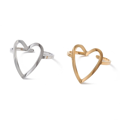 Полое сердце 304 открытая манжета из нержавеющей стали для женщин