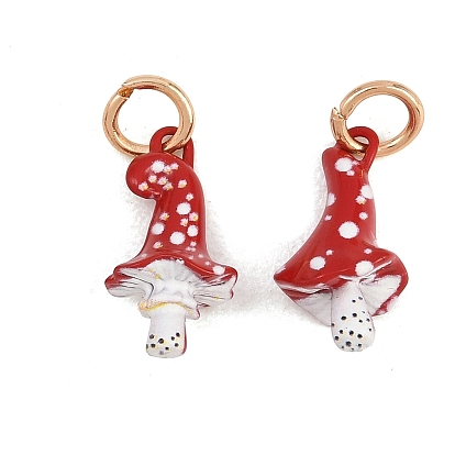 Латунь эмаль подвески, грибные прелести, с целью перехода в кольце, золотые