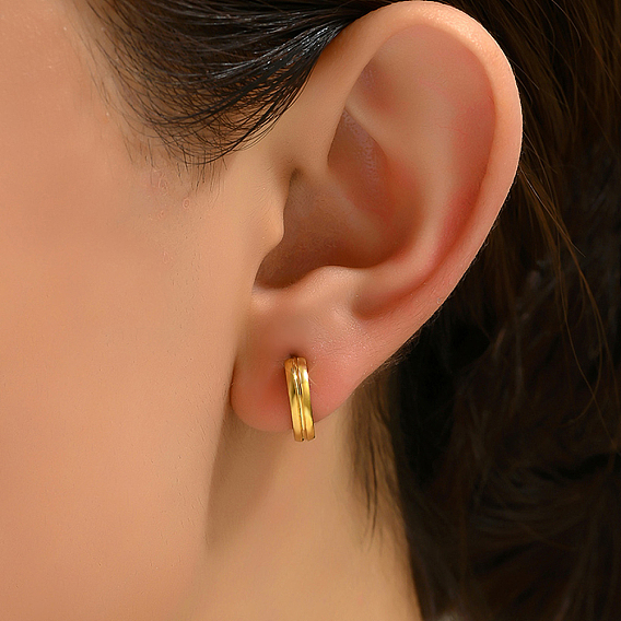 Модные простые 201 круглые серьги-кольца из нержавеющей стали