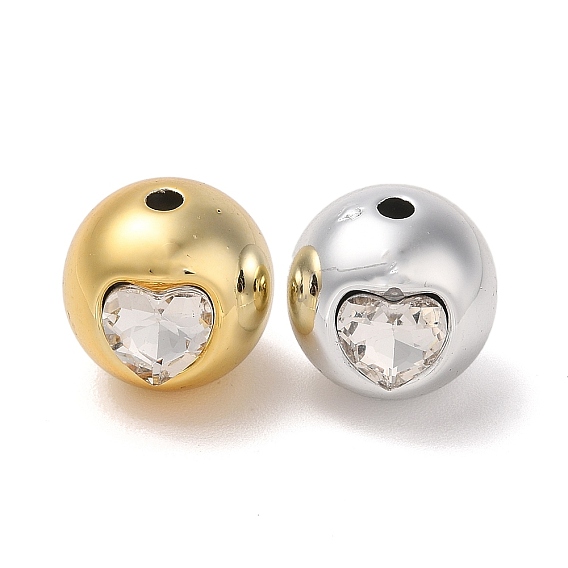 Ccb пластик со стразами, круглые с сердцем