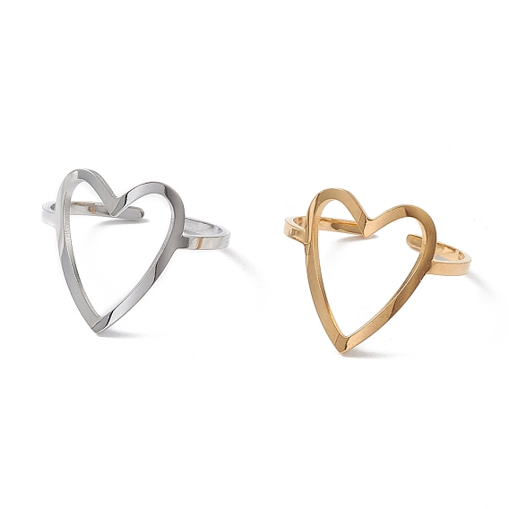 Полое сердце 304 открытая манжета из нержавеющей стали для женщин