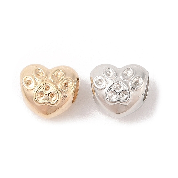 Ccb пластиковые европейские бусины, бусины с большим отверстием, сердце с печатью коготки