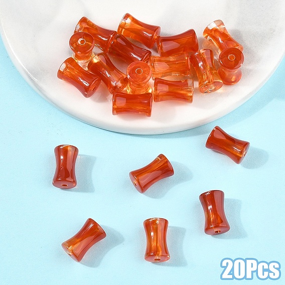 20шт. прозрачные акриловые бусины чернильный эффект градиента ветра, бамбук совместное