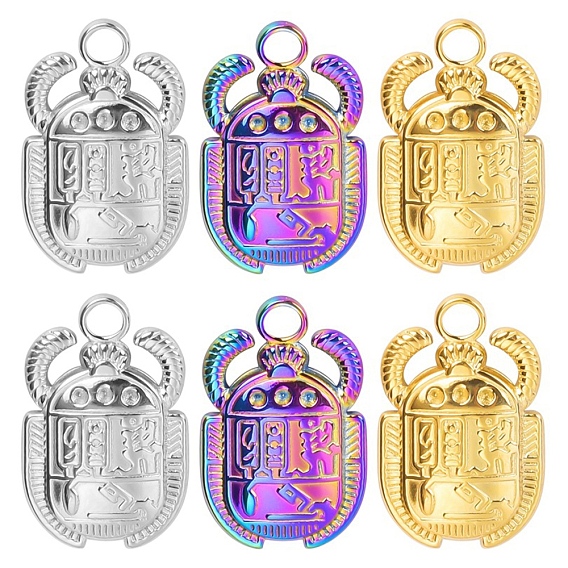 Ионное покрытие (ip) 304 подвеска из нержавеющей стали со стразами, жук очарование