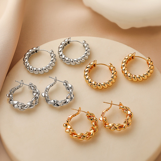 Латунные серьги обруча, твист