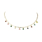 Ожерелья с плоскими круглыми подвесками из латуни и эмали для женщин, Латунные кабельные цепи ожерелья