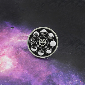 Fashion creative round universe planet moon track creative badge gift for astronomy lovers