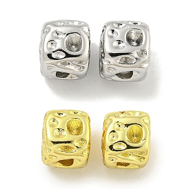 Rack Plating Brass Beads, Long-Lasting Plated, Cadmium Free & Lead Free, Cube