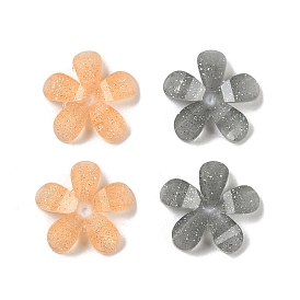 Translucent Epoxy Resin Glitter Powder Decoden Cabochons, Flower