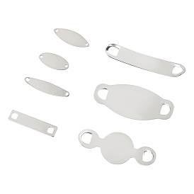 Unicraftale 304 Stainless Steel Links Connectors, Stamping Blank Tag, Mixed Shapes
