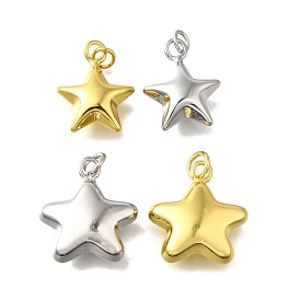 Латунные подвески, звезды прелести, с прыжковых колец, без кадмия и без свинца, долговечный, стойки покрытие