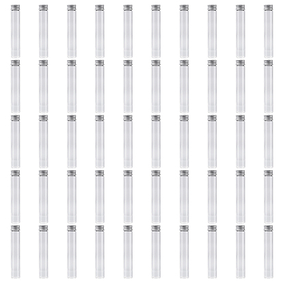 50 стеклянные бутылки, контейнеры для шариков, Тюбики для хранения бусин с завинчивающейся крышкой и алюминиевой крышкой с серебристым покрытием., колонка