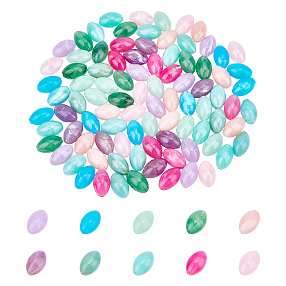 100Stück 10Farben ovale Edelstein-Acrylperlen