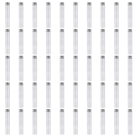 50 стеклянные бутылки, контейнеры для шариков, Тюбики для хранения бусин с завинчивающейся крышкой и алюминиевой крышкой с серебристым покрытием., колонка