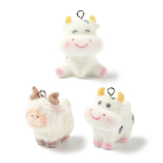 Подвески из непрозрачной смолы, с железной платиной петлей