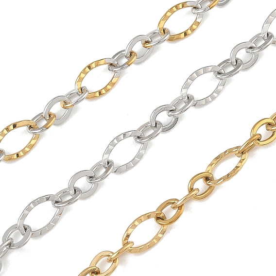 304 цепи из нержавеющей стали ссылка, текстурированный овал, пайки, с катушкой