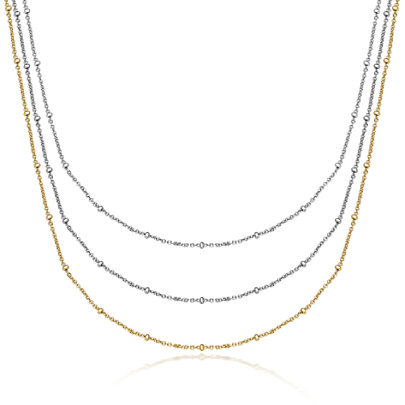 925 collares de cadenas satélite de plata esterlina