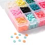 150g 15 Colors Handmade Polymer Clay Beads, Heishi Beads, for DIY Jewelry Crafts Supplies, Disc/Flat Round
