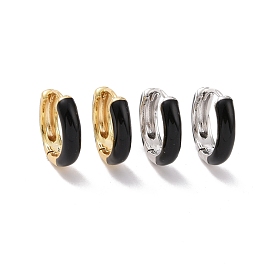 Серьги-кольца с черной эмалью, стеллаж для латунных украшений для женщин, без кадмия и без свинца