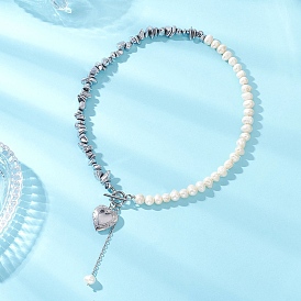 Ожерелья из бус из натурального жемчуга и кусочков драгоценного камня, 316 Кулон-медальон из нержавеющей стали или ожерелье, цвет нержавеющей стали