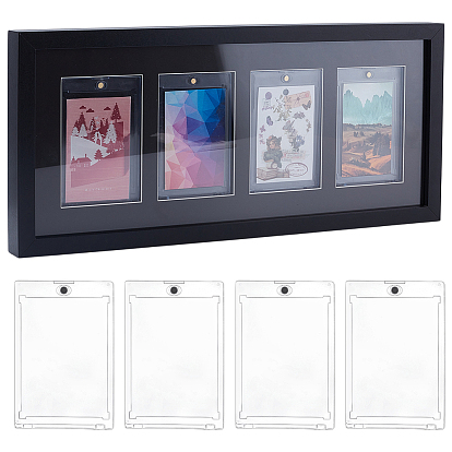 Прозрачная пластиковая рамка для отображения торговых карточек, 4 стандартный держатель для бейсбольных и футбольных карточек, прямоугольные