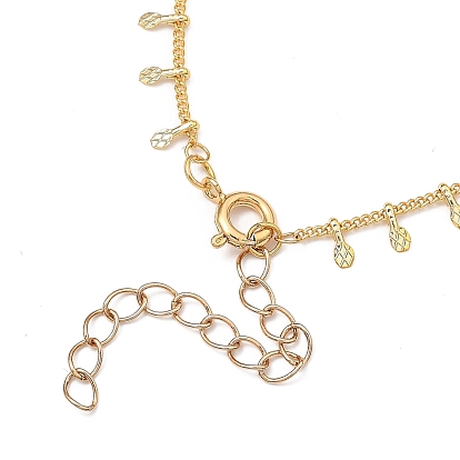 Brass Curb Chain Necklaces, with Charms and Spring Ring Clasps