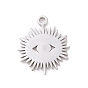 304 Stainless Steel Pendant Cabochon Settings, Sun with Eye