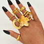Zinc Alloy Mixed Shapes Cuff Open Rings Sets for Women