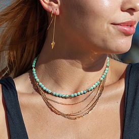 Богемные 5мм круглые бусы из драгоценных камней/ракушечного жемчуга для женщин, золотые