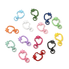 Spray Painted Alloy Swivel Lobster Claw Clasps, Swivel Snap Hook, Strawberry
