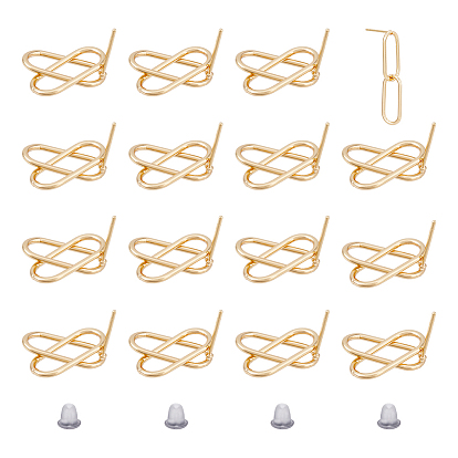 Овальные латунные компоненты для сережек-гвоздиков, с пластиковыми гайками уха