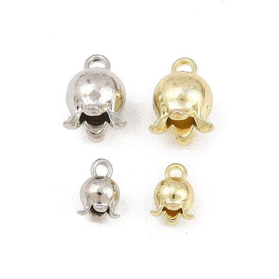 Alloy Charms, Flower Bud Charms, Rack Plating, Cadmium Free & Lead Free