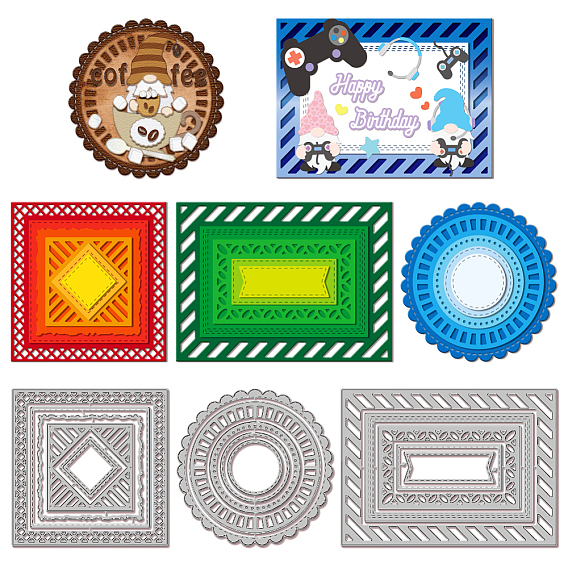 Трафареты для резки прямоугольной, круглой и квадратной формы из углеродистой стали, для diy scrapbooking, Фотоальбом, декоративная бумага для тиснения, форма для поздравительных открыток