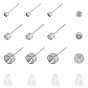 304 Stainless Steel Stud Earring Findings, with Plastic Ear Nuts