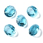 Transparent Glass Rhinestone Cabochons, Faceted, Pointed Back, Oval