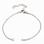 304 Stainless Steel Cable Chain Bracelet Making, with Lobster Claw Clasps and Heart Extension Chain