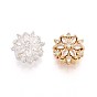Латунные микро проложить кубического циркония бусы, цветок
