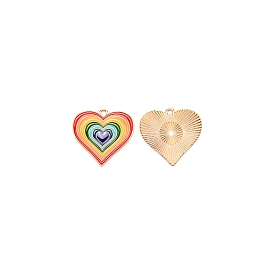 Zinc Alloy Pendants, with Emanel, Heart