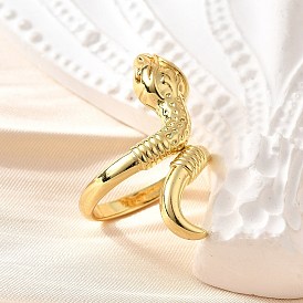 Латунные кольца-манжеты для женщин, змея, стойки покрытие, долговечный, без свинца и без кадмия