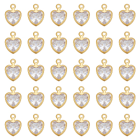 80подвески из латуни с микропаве из кубического циркония, золотые