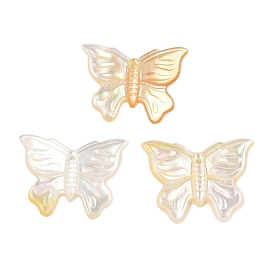 NaNatural Yellow Shell Carved Pendants, Butterfly Charms