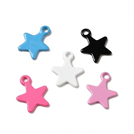 Spray Painted 201 Stainless Steel Charms, Star Charm